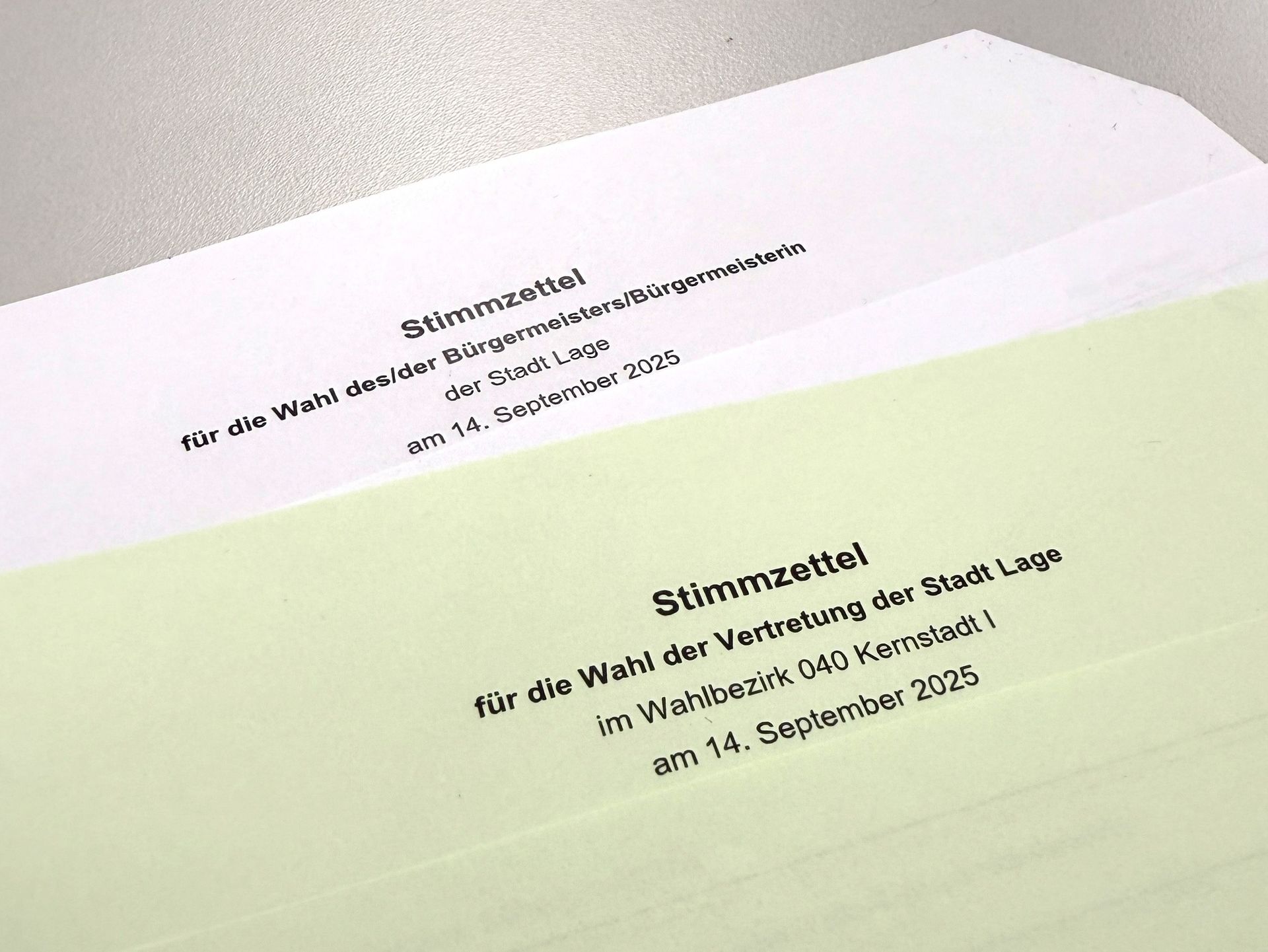 Wahlscheine zur Kommunalwahl 2025 in Lage