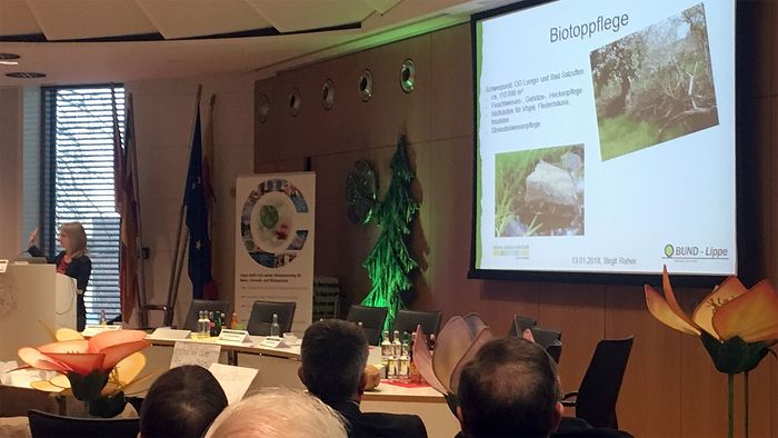 Birgit Reher vom BUND auf der 1. Lippischen Artenschutzkonferenz